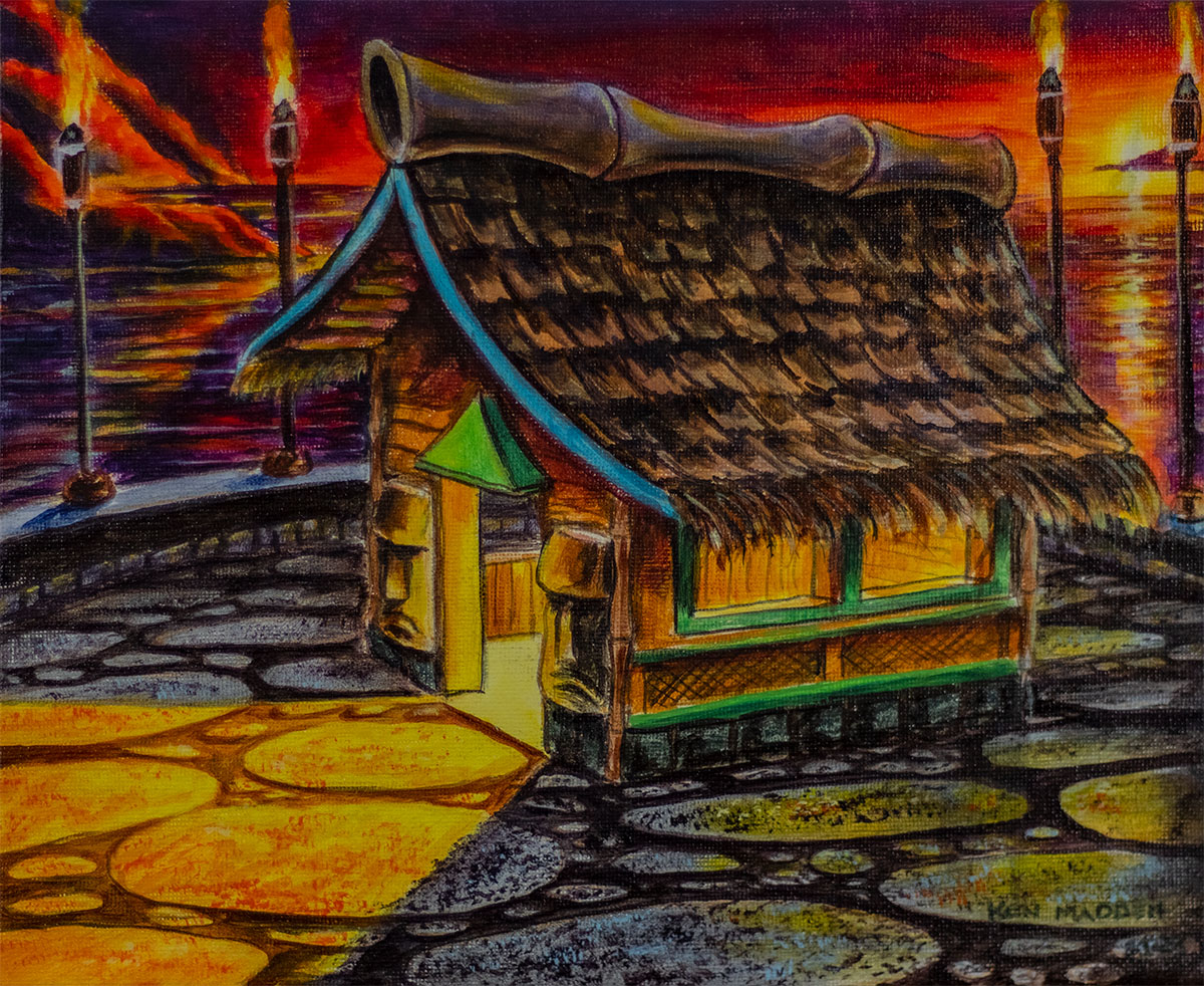 "Island Tiki Hut" 8 x 10" Signed and Numbered Print